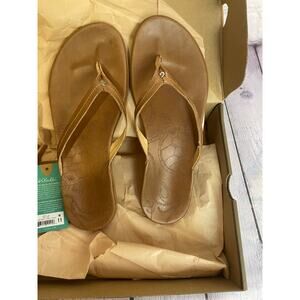 Olukai Hona Tan Flip Flop Sandals Size 11